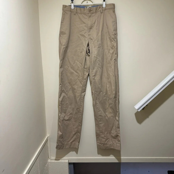 Men’s L.L Bean Vintage Khaki Natural Fit Straight Leg Office  Pants Size: 31x36 - Picture 2 of 16